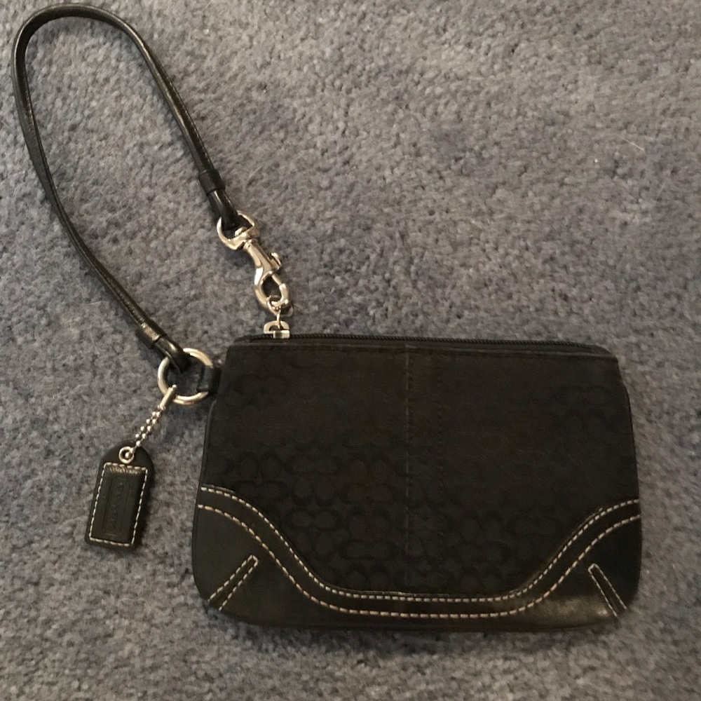 Small black Coach wristlet